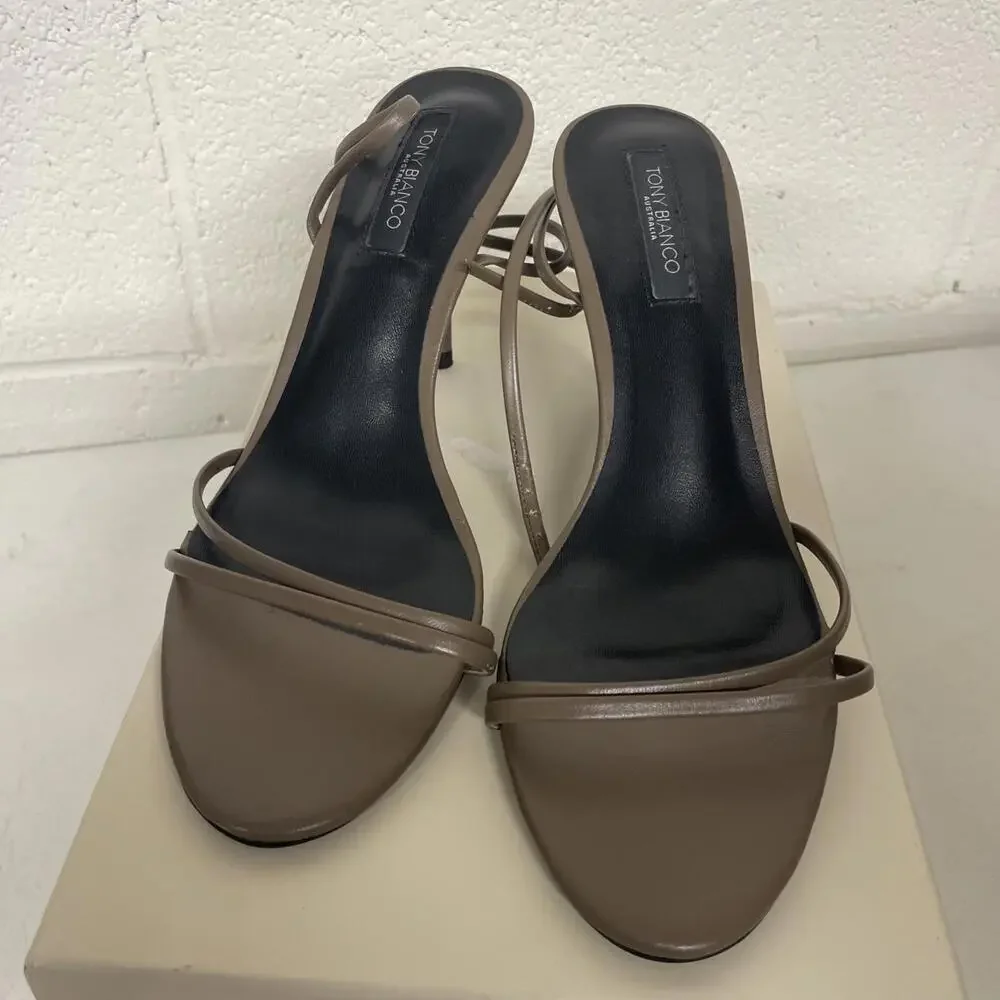 Tony Bianco Olive Metallic Strappy Heeled Sandals